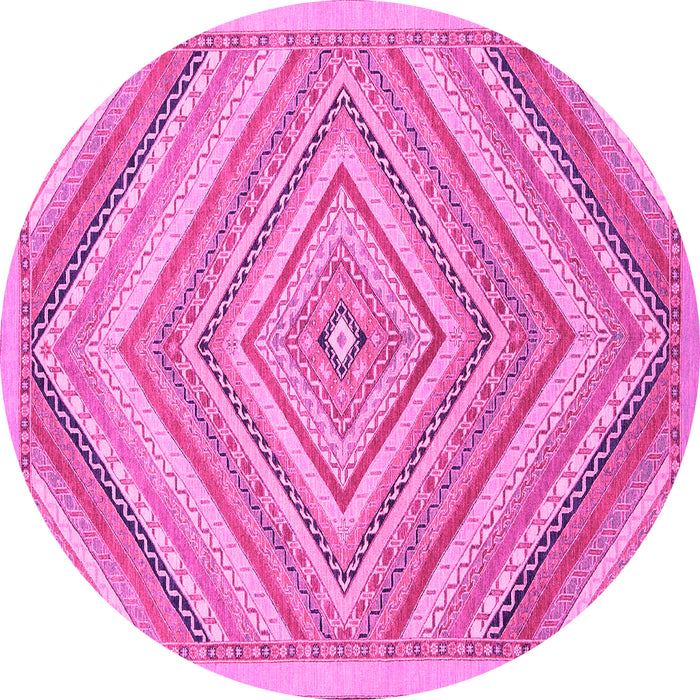 Round Abstract Pink Modern Rug, abs2701pnk