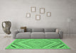 Machine Washable Abstract Emerald Green Modern Area Rugs in a Living Room,, wshabs2701emgrn