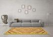 Machine Washable Abstract Brown Modern Rug in a Living Room,, wshabs2701brn