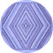 Round Abstract Blue Modern Rug, abs2701blu