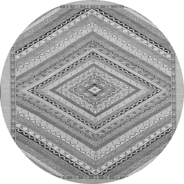Round Abstract Gray Modern Rug, abs2701gry