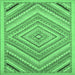 Square Abstract Emerald Green Modern Rug, abs2701emgrn