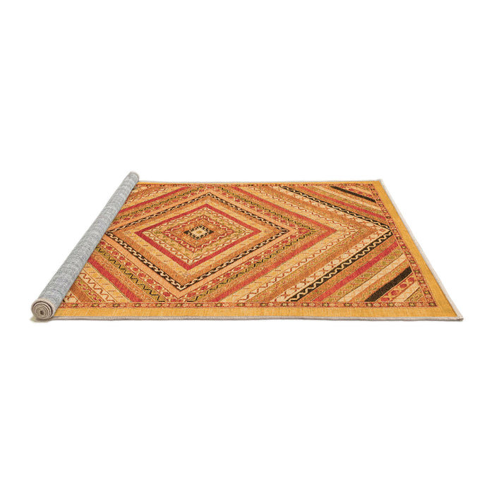 Sideview of Machine Washable Abstract Orange Modern Area Rugs, wshabs2701org