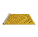 Sideview of Machine Washable Abstract Yellow Modern Rug, wshabs2701yw