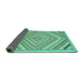 Sideview of Abstract Turquoise Modern Rug, abs2701turq