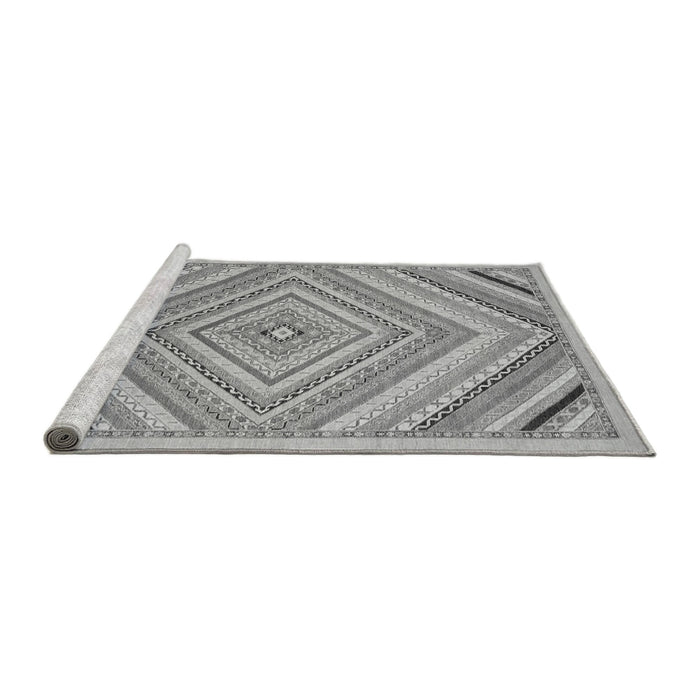 Sideview of Machine Washable Abstract Gray Modern Rug, wshabs2701gry