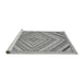 Sideview of Machine Washable Abstract Gray Modern Rug, wshabs2701gry