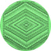 Round Abstract Emerald Green Modern Rug, abs2701emgrn