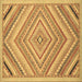 Square Abstract Brown Modern Rug, abs2701brn