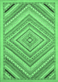 Abstract Emerald Green Modern Rug, abs2701emgrn