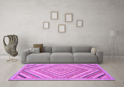 Machine Washable Abstract Purple Modern Area Rugs in a Living Room, wshabs2701pur