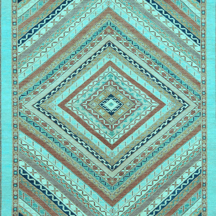 Abstract Light Blue Modern Rug, abs2701lblu
