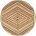 Round Abstract Red Modern Rug, abs2701