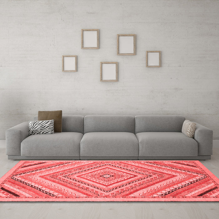 Modern Red Washable Rugs