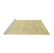 Sideview of Machine Washable Abstract Mustard Yellow Rug, wshabs2702