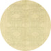 Round Machine Washable Abstract Mustard Yellow Rug, wshabs2702