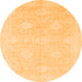 Round Oriental Orange Traditional Rug, abs2702org