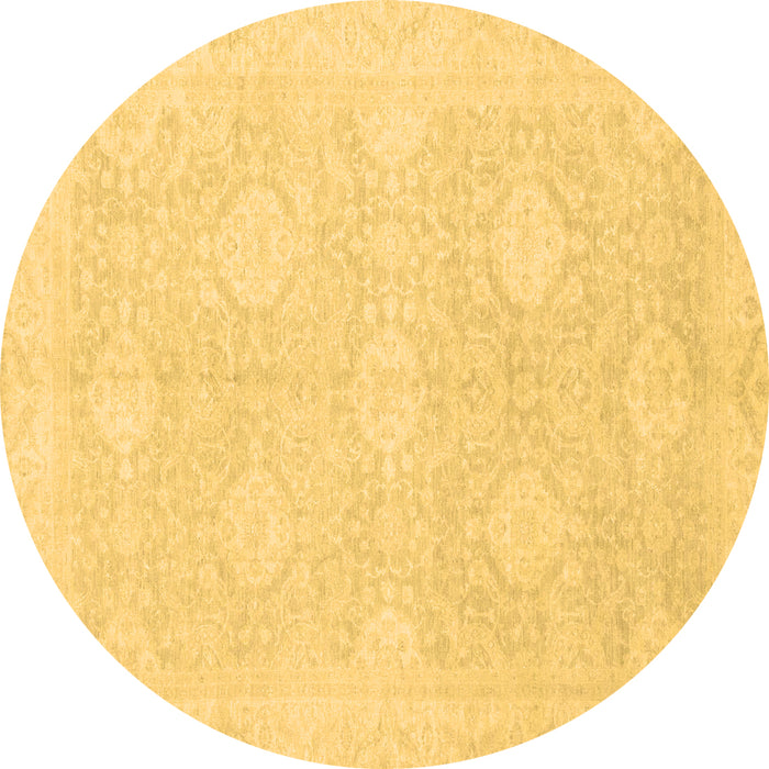 Round Oriental Brown Traditional Rug, abs2702brn