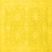 Square Oriental Yellow Traditional Rug, abs2702yw