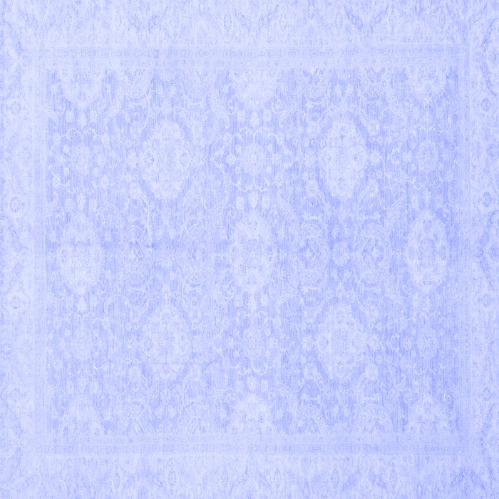 Square Machine Washable Oriental Blue Traditional Rug, wshabs2702blu