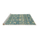 Sideview of Machine Washable Abstract Tan Brown Rug, wshabs2703