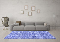 Machine Washable Abstract Blue Modern Rug, wshabs2703blu