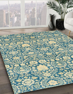 Abstract Tan Brown Modern Rug in Family Room, abs2703