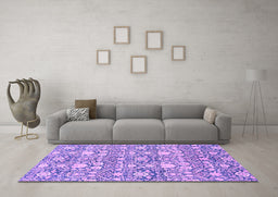 Machine Washable Abstract Purple Modern Area Rugs in a Living Room, wshabs2703pur