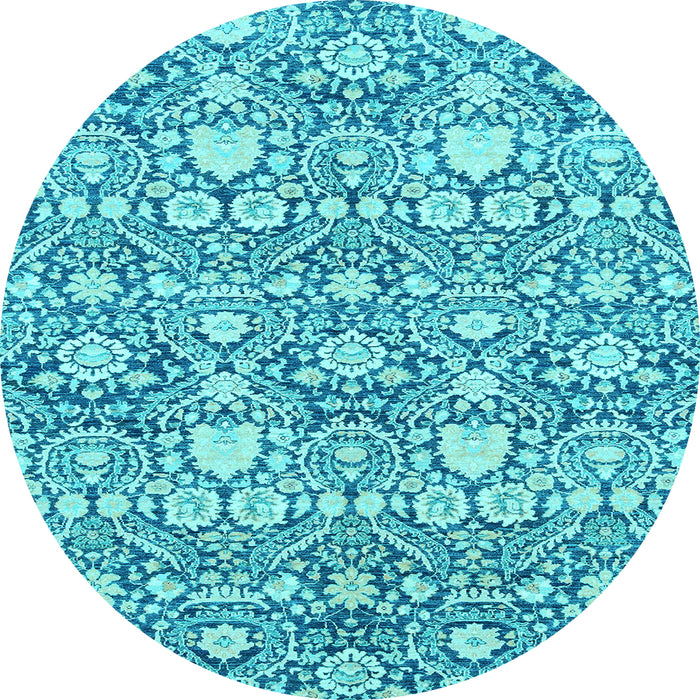 Round Abstract Light Blue Modern Rug, abs2703lblu