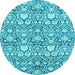 Round Abstract Light Blue Modern Rug, abs2703lblu