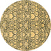 Round Machine Washable Abstract Brown Modern Rug, wshabs2703brn