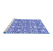 Sideview of Machine Washable Abstract Blue Modern Rug, wshabs2703blu