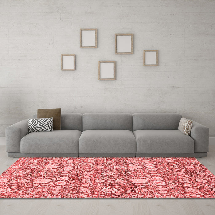 Modern Red Washable Rugs