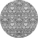 Round Abstract Gray Modern Rug, abs2703gry