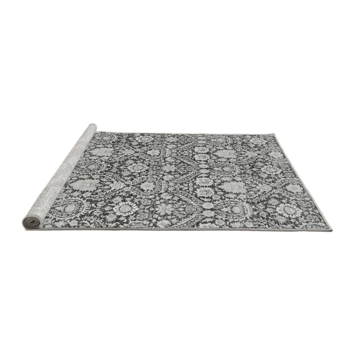 Sideview of Machine Washable Abstract Gray Modern Rug, wshabs2703gry