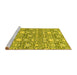 Sideview of Machine Washable Abstract Yellow Modern Rug, wshabs2703yw