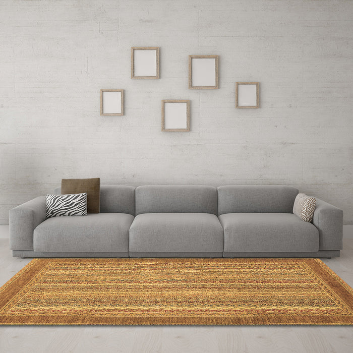 Machine Washable Abstract Brown Modern Rug in a Living Room,, wshabs2704brn