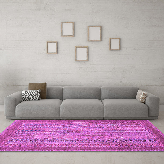 Machine Washable Abstract Purple Modern Area Rugs in a Living Room, wshabs2704pur