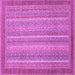 Square Machine Washable Abstract Purple Modern Area Rugs, wshabs2704pur