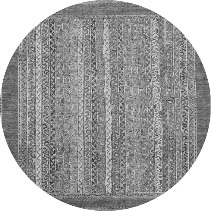 Round Machine Washable Abstract Gray Modern Rug, wshabs2704gry
