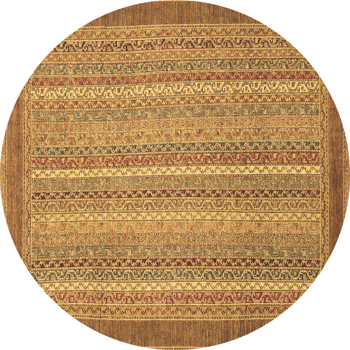 Round Abstract Brown Modern Rug, abs2704brn