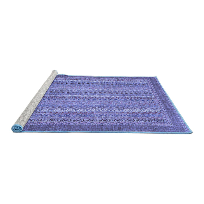 Sideview of Machine Washable Abstract Blue Modern Rug, wshabs2704blu