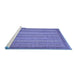 Sideview of Machine Washable Abstract Blue Modern Rug, wshabs2704blu