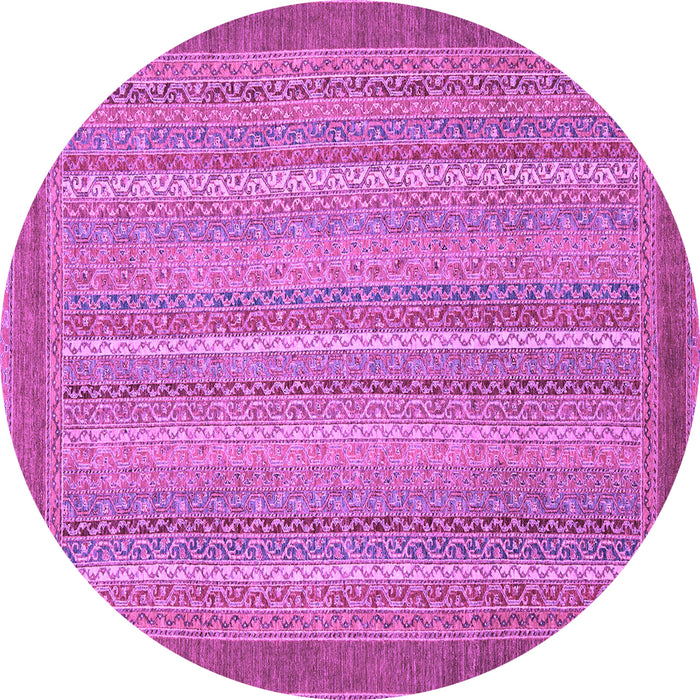 Round Machine Washable Abstract Purple Modern Area Rugs, wshabs2704pur