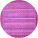 Round Machine Washable Abstract Purple Modern Area Rugs, wshabs2704pur