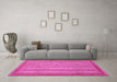 Machine Washable Abstract Pink Modern Rug in a Living Room, wshabs2704pnk