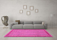 Machine Washable Abstract Pink Modern Rug, wshabs2704pnk