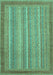 Machine Washable Abstract Turquoise Modern Area Rugs, wshabs2704turq