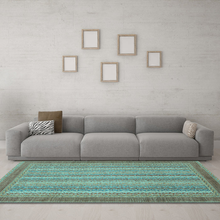 Machine Washable Abstract Light Blue Modern Rug in a Living Room, wshabs2704lblu