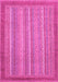 Machine Washable Abstract Pink Modern Rug, wshabs2704pnk